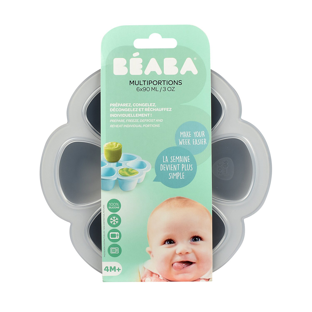 Силиконовая форма для выпечки и заморозки BEABA 6х90 мл серая