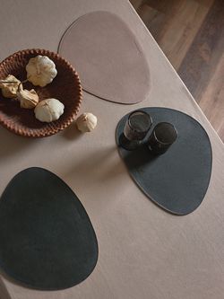 Набор из 2-х двухсторонних сервировочных салфеток Drop, 33х41 см, зеленый/бежевый