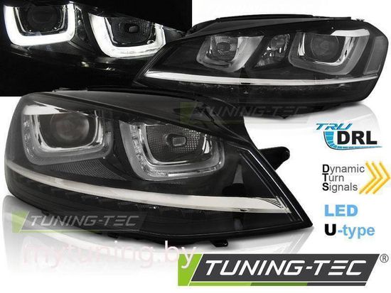 Передние фары U-TYPE BLACK DRL SEQ для VW Golf MK7