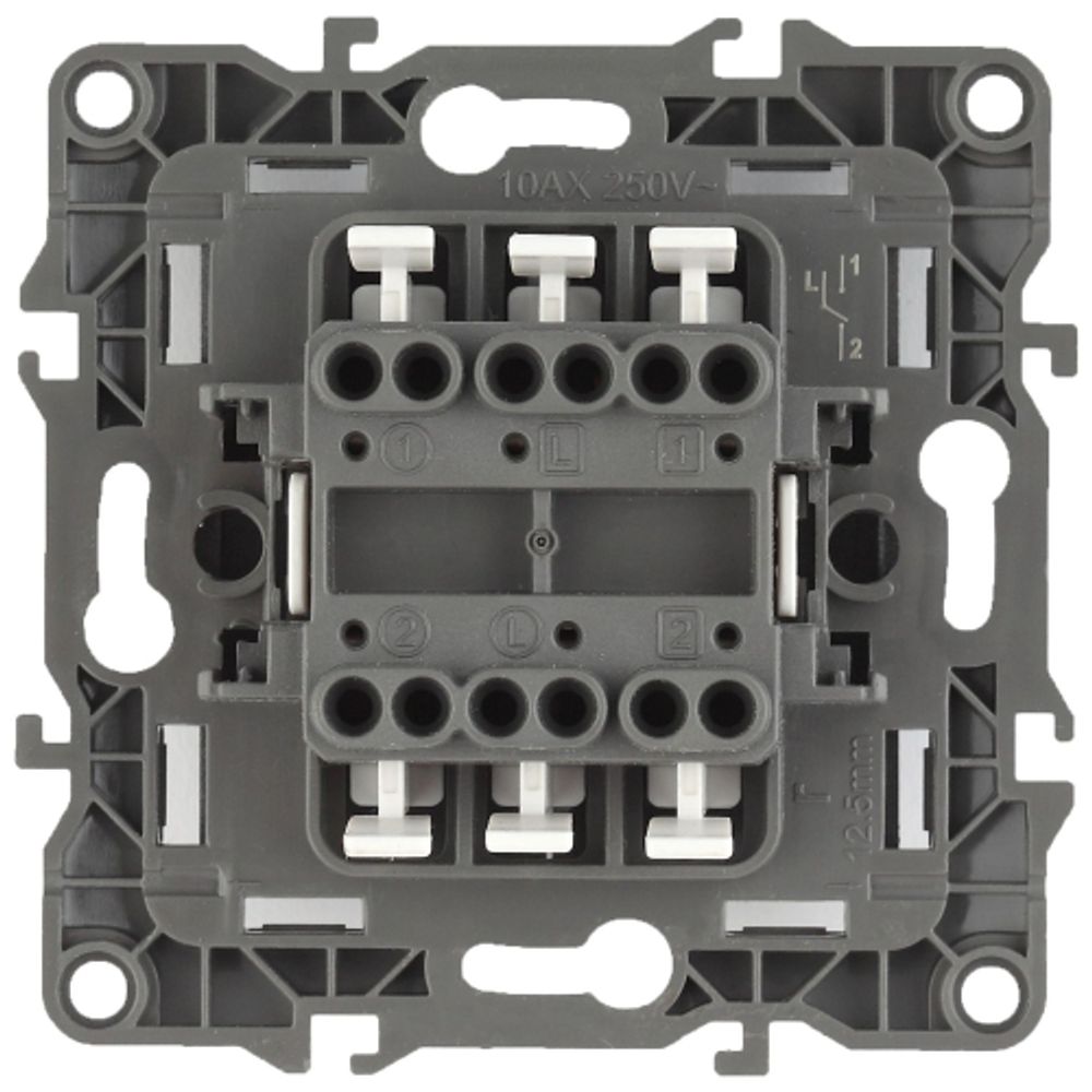 Переключатель ЭРА Серия 12 12-1112-15 перекрёстный двойной, 10АХ-250В, перламутр