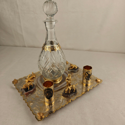 Набор водочный с графином на агате "Охотник"