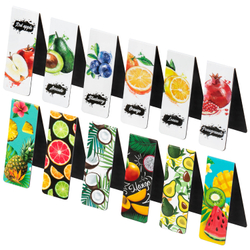 Закладки для книг МАГНИТНЫЕ, "FRUITS", набор 12 шт., 60x20 мм, BRAUBERG, 113173