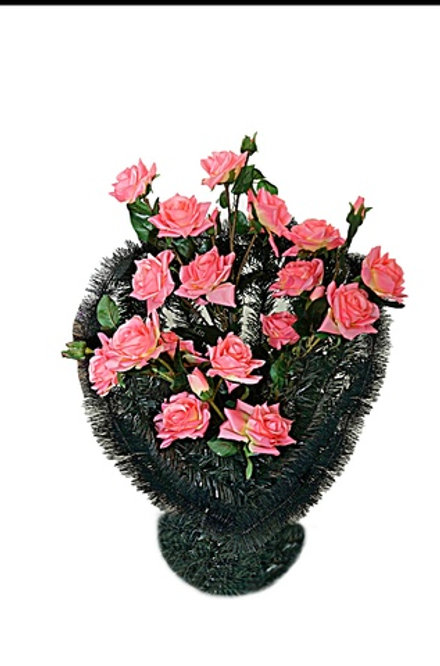 Корзина 80 см розовые розы