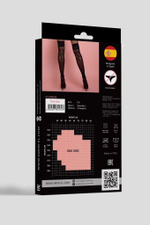 Ажурные гольфы в мелкую сеточку с рисунком (Размер: S-M-L) (Цвет: черный)