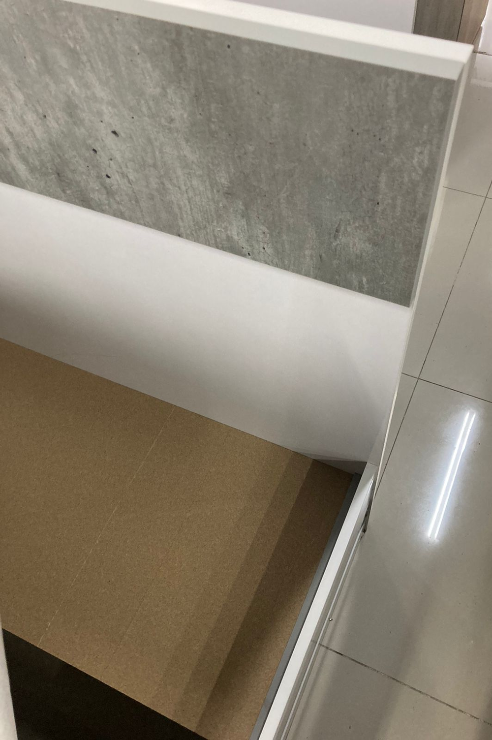 Кровать Инстайл КР-04 настил метрополитан грей/белая шагрень 1600