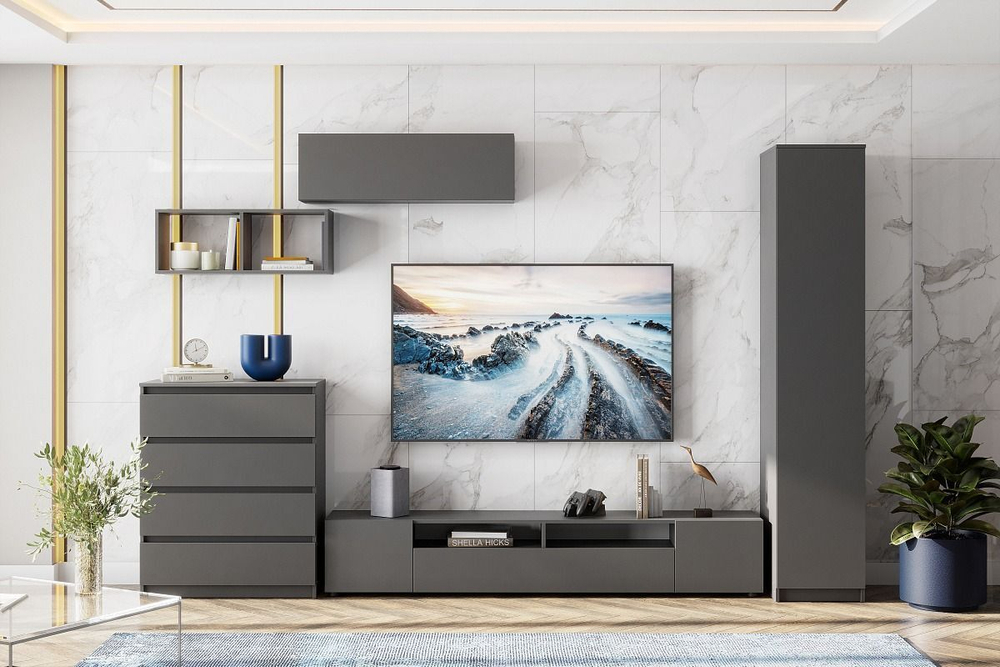 Тумба под телевизор Денвер, ЛДСП, шариковые направляющие