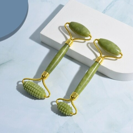 Массажный ролик для лица и тела нефрит  L 15 см