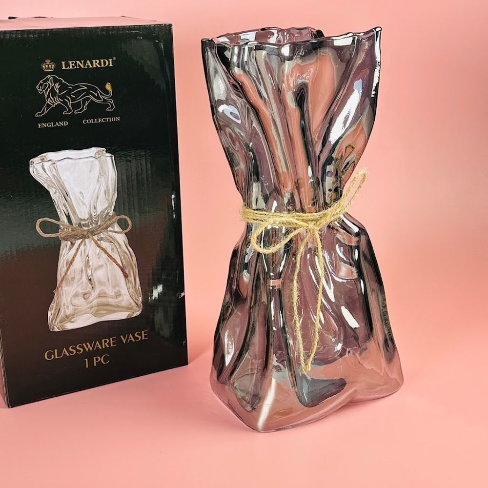 Lenardi 200-149 Декоративная ваза для цветов 30см в под.уп.(х6)Стекло