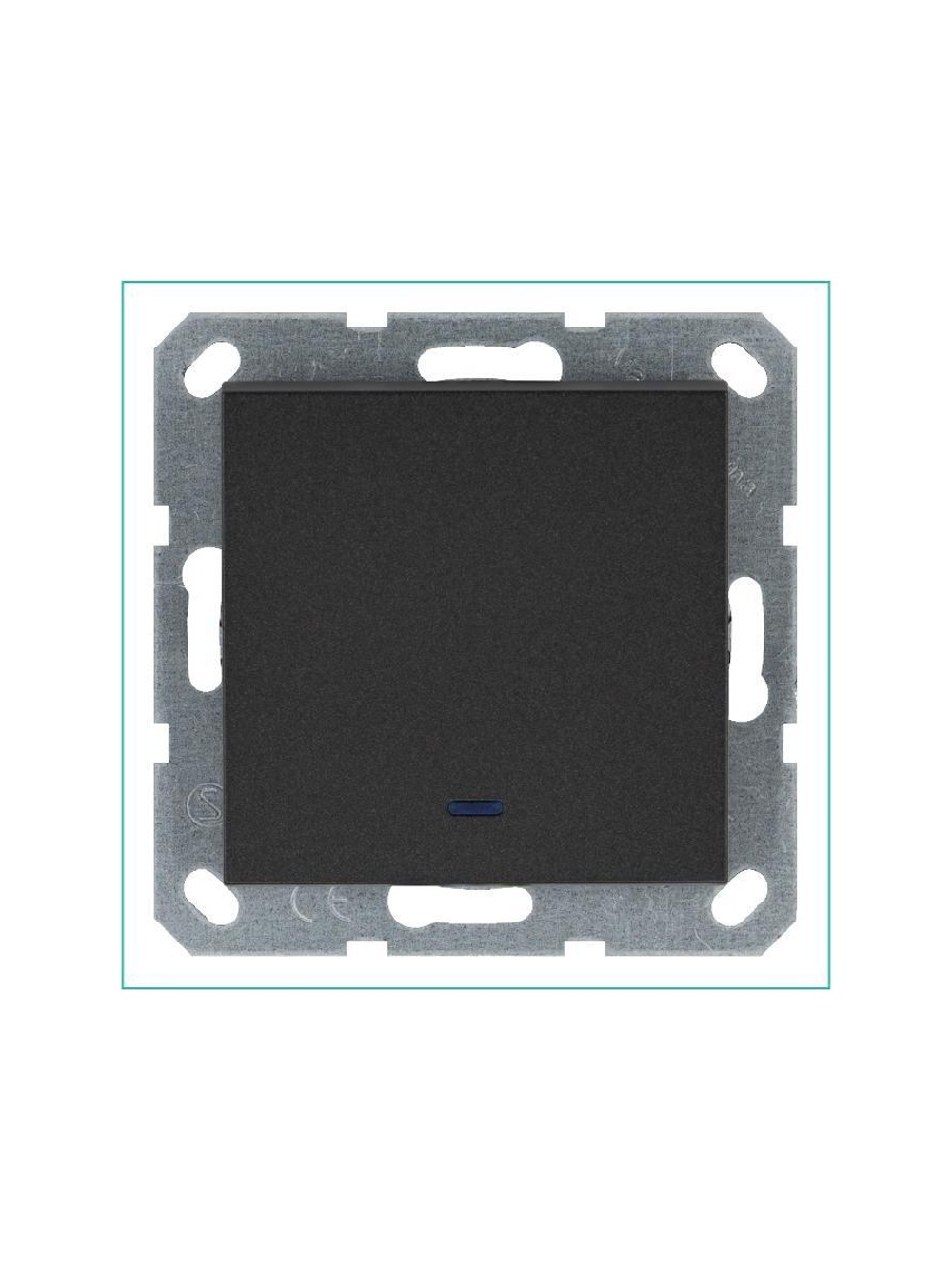 Выключатель 1-кл. 10А IP20 с подсветкой механизм антрацит Jasmart G3011NB