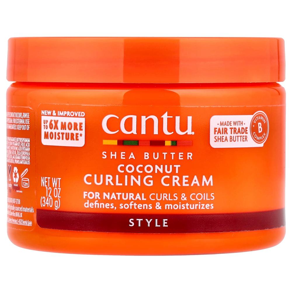 Cantu, масло ши, крем для вьющихся волос с кокосом, 340 г (12 унций)