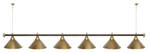 Лампа STARTBILLIARDS 6 пл. (плафоны зеленые,штанга зеленая,фурнитура золото)