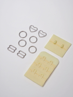 Застежка для бюстгальтера цвет сливочное масло с крючками 2х3