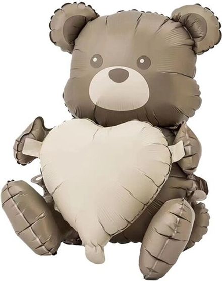 Сидячий шар "Мишка коричневый сатин" воздух