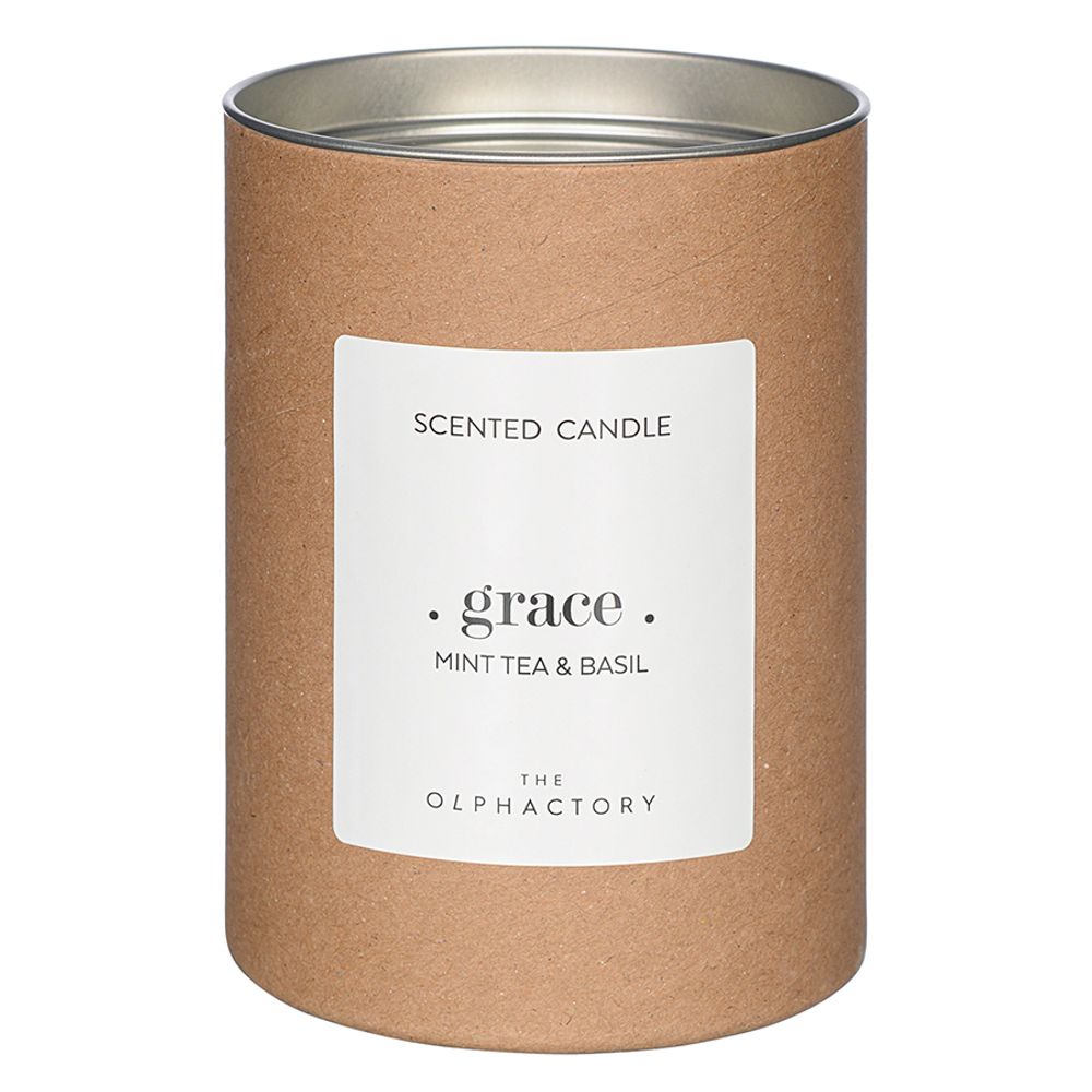 Свеча ароматическая The Olphactory, Grace, Mint tea&Basil (новая), 40 ч