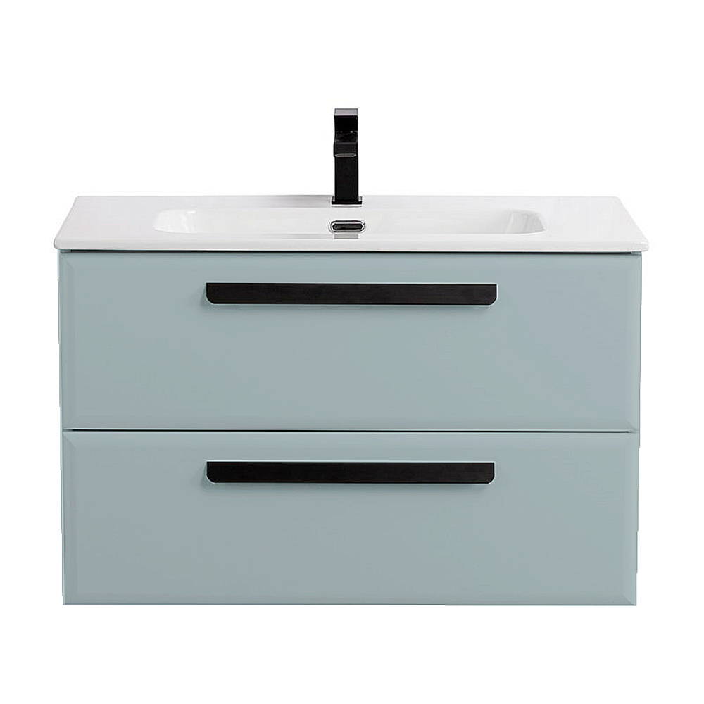 Тумба с раковиной Cezares ECO-CER-N-1000-2C-SO-GAO-P+CZR-8095-100 Серо-голубая матовая