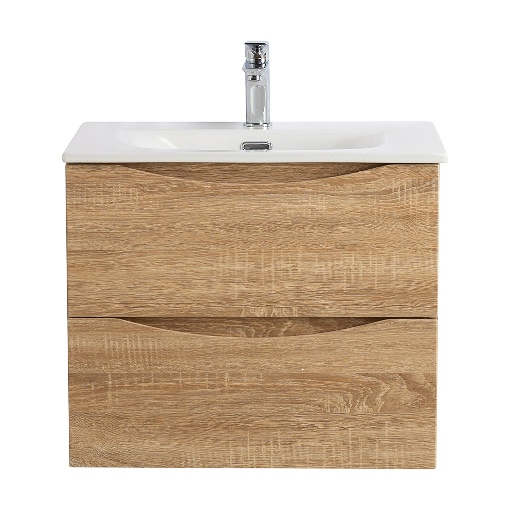 Тумба с раковиной подвесная BelBagno MARINO-CER-N-600-2C-SO-WO-P Rovere Bianco, раковина белая BB-8099-60