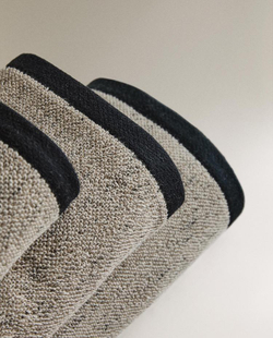 ZARA HOME БАННОЕ ПОЛОТЕНЦЕ С МЕЛАНЖЕВЫМ ЭФФЕКТОМ, ЧЕРНЫЙ