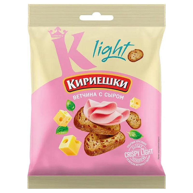 Кириешки Light пшеничные со вкусом Ветчина/Сыр 33 гр/шт 50 шт/кор