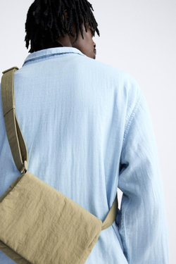 ZARA МИНИ-СУМКА С ПЛЕЧЕВЫМ РЕМНЕМ НЕЙЛОН, ЗЕЛЕНЫЙ ХАКИ