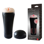 Мастурбатор-вагина с вибрацией в форме фонарика Pink Pussy (Цвет: черный с телесным)