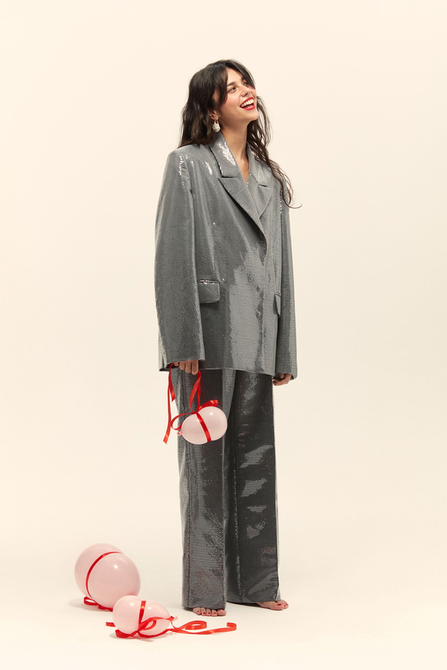 Жакет из пайеток ((Звезда вечеринки)), серый