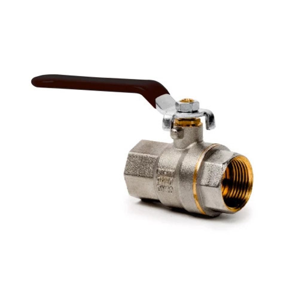 Кран шар латунный 1/2" вн/вн PN40 ручка рычаг (27510)