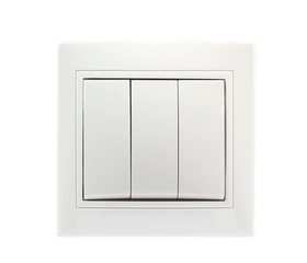SmartBuy Выключатель 3-клавишный 10А белый, Венера