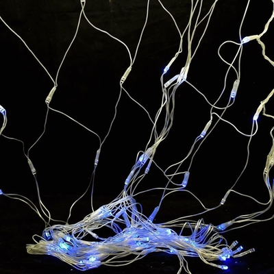 Электрогирлянда сетка однотон. син. LED 120 л., 1,5*1,5м, 8 р.миг, кор