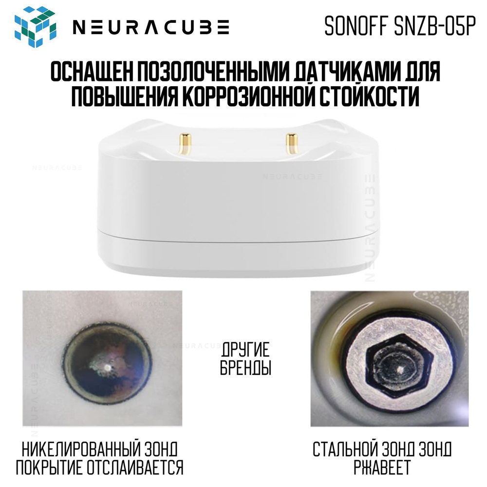 Zigbee Датчик протечки воды Sonoff SNZB-05P + Кабель обнаружения протечки Sonoff WLDC200