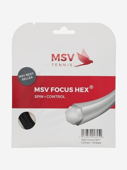 Струны для тенниса MSV FOCUS HEX BLACK Сеты (1 натяжка) 12.2 м