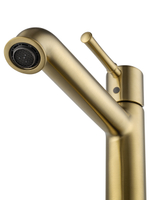 Смеситель для раковины высокий WONZON & WOGHAND TOR, Брашированное золото (WW-88019073-BG)