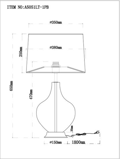 Интерьерная настольная лампа Saiph A5051LT-1PB