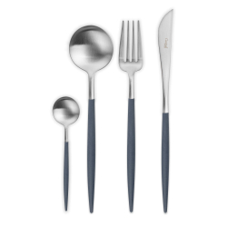Набор столовых приборов на 6 персон 24 предмета Cutipol Goa matte blue в подарочной упаковке