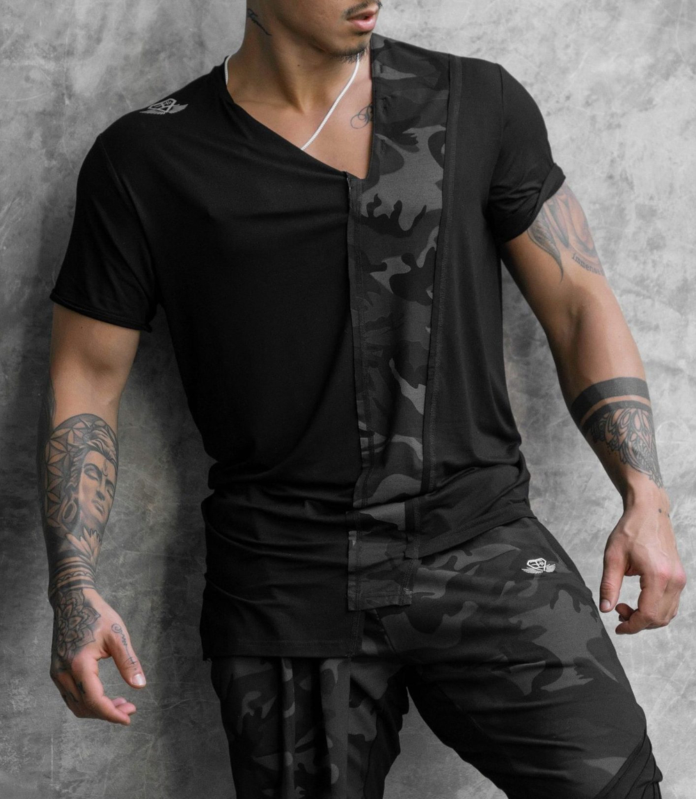 Футболка BODY ENGINEERS Atlantis Asymmetric Shirt Black
