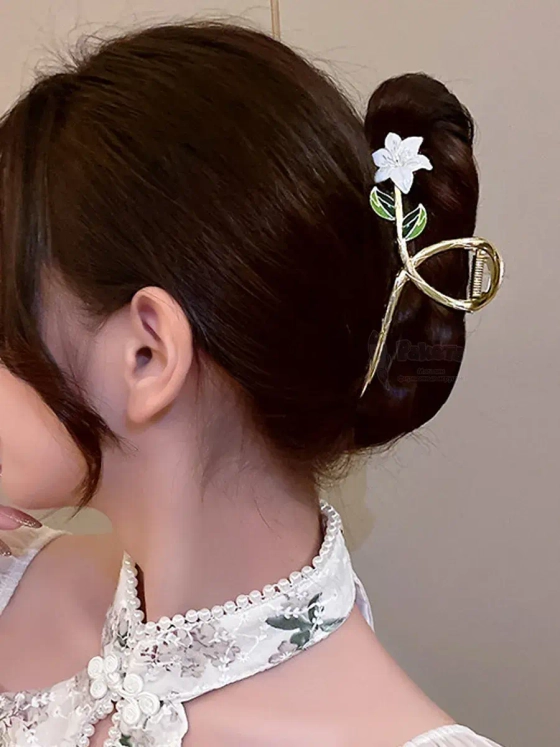 Заколка крабик краб для волос женский детский цветок