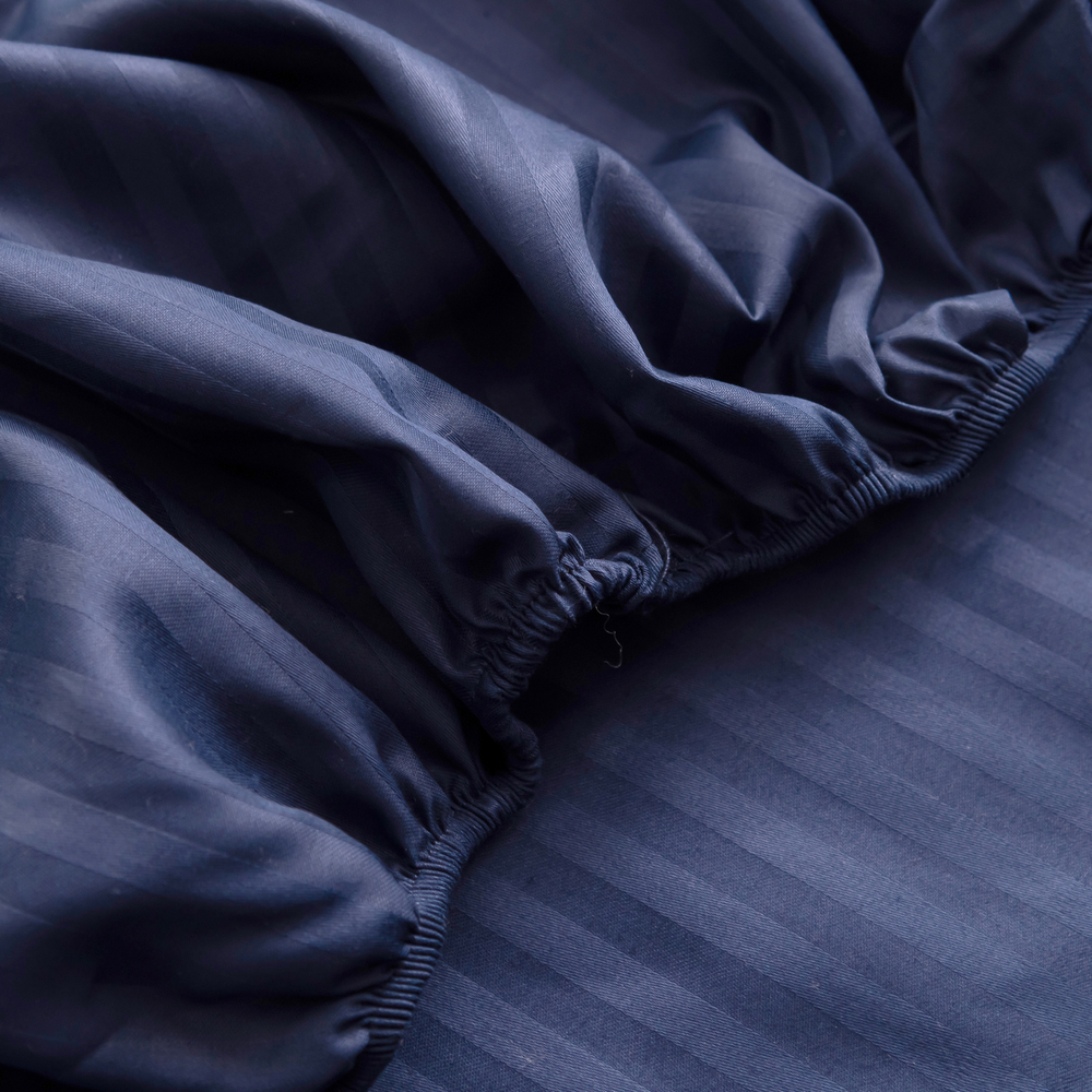 Простынь на резинке Страйп Сатин Однотонный 100% хлопок RR1CT033