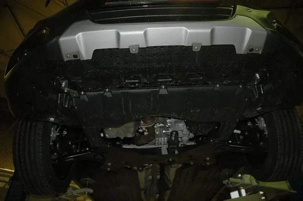 Защита картера двигателя, КПП (2 мм, сталь) для Suzuki Vitara 2015- (V - 1.6TD; 1.6 AT 4WD), Suzuki SX4 2013- (V - 1.6 AT) Sheriff.23.2514