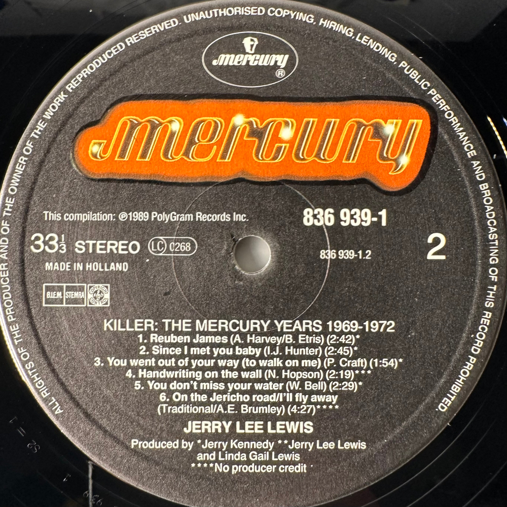 Jerry Lee Lewis ‎– Killer : The Mercury Years Volume Two 1969-1972 2LP (Голландия 1989г.)