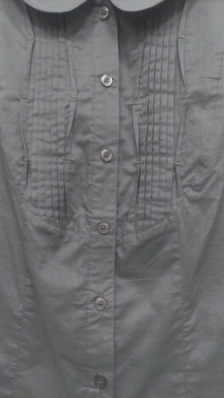 Блузка блуза рубашка кофта хлопковая ситцевая ситец женская бежевая капучино хаки Пеликан Pelican размер М M 48 по фигуре классика FWJN0714