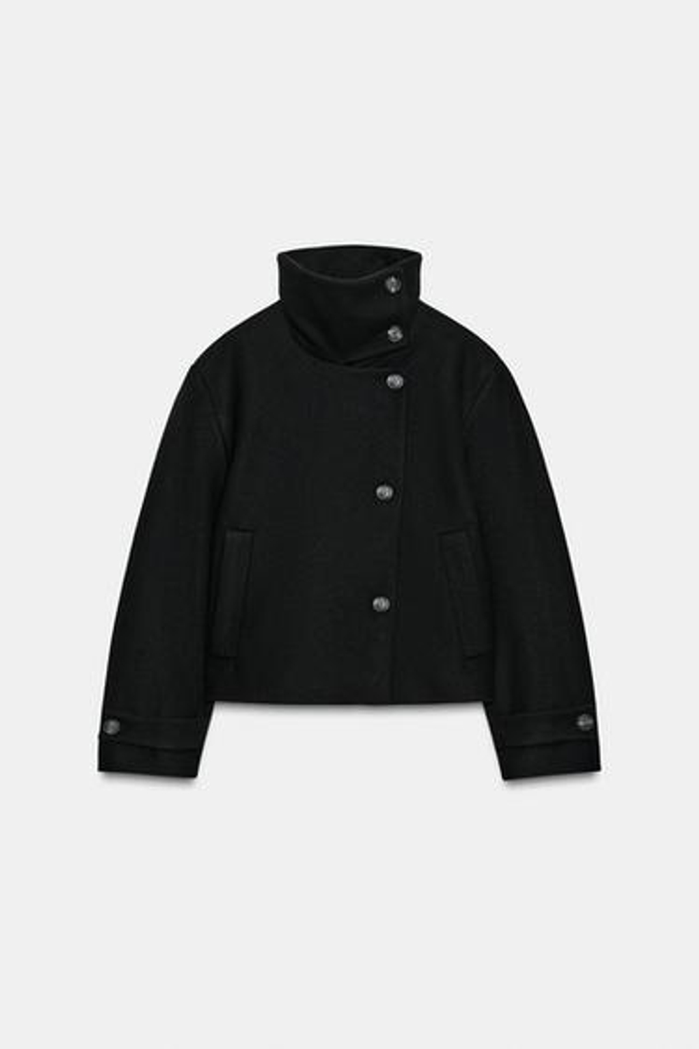 Короткий пальто с высоким воротником - ZARA