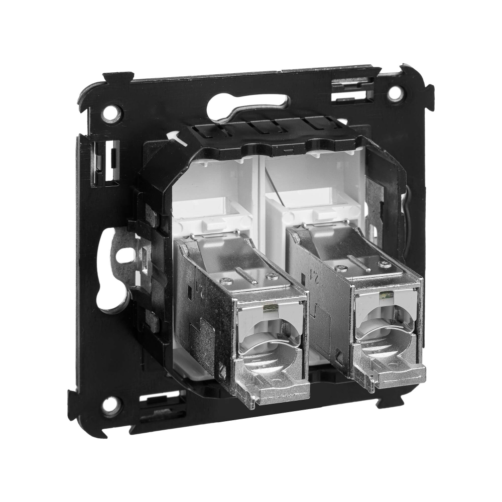 Компьютерная розетка RJ-45 в стену, кат.6 двойная экранированная,"Avanti", "Белое облако"