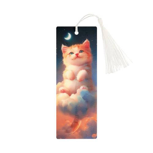 Закладка для книг 3D с линейкой, 150*55мм, ArtSpace "Cute kitten", декоративный шнурок 3D_45447