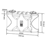 Емкость Пласт Инжиниринг прямоугольная 5000 л. вертикальный (3330x1030x2100см;синий) - арт.560098