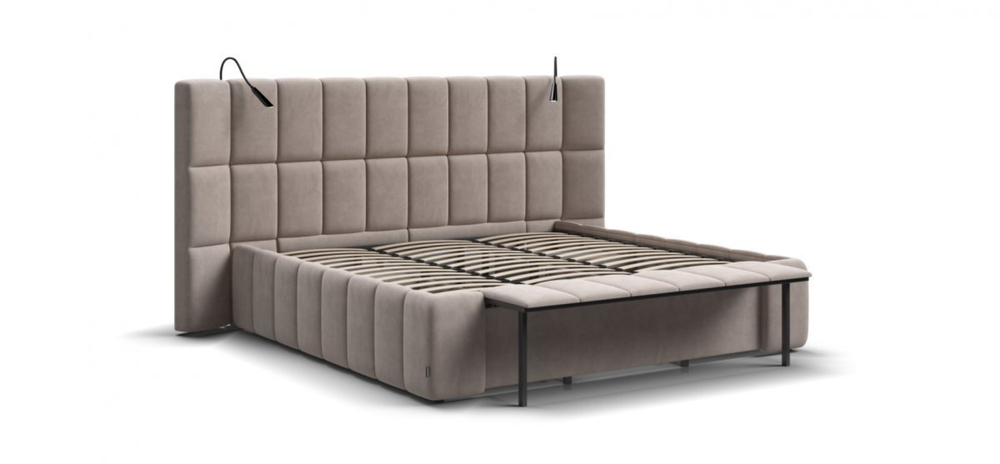 Кровать BOSS.XO велюр Monolit латте