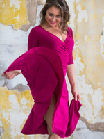 Боди с запахом на груди, рукав 3/4