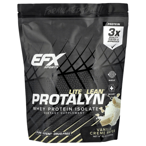EFX Sports, Protalyn® изолят сывороточного протеина, вафли с ванильным кремом, 907 г (2 фунта)