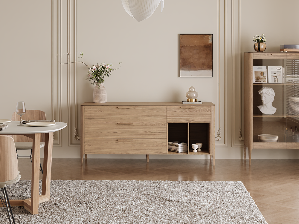 Тумба Type oak 4 ящика 2 полки ширина 180 см (натуральный дуб)