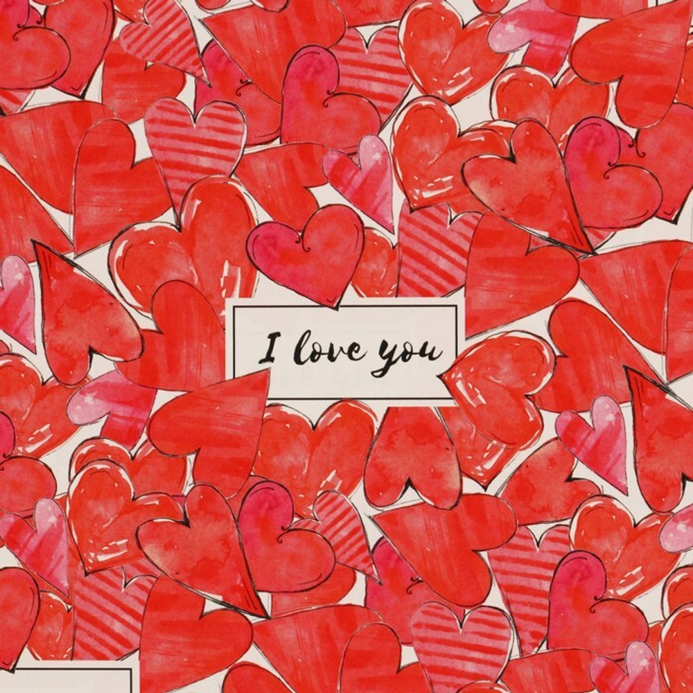 Бумага упаковочная глянцевая «Love», 70 × 100 см