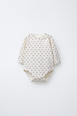 ZARA НАБОР ИЗ ПЯТИ БОДИ С ЦВЕТОЧНЫМ ПРИНТОМ, РОЗОВЫЙ