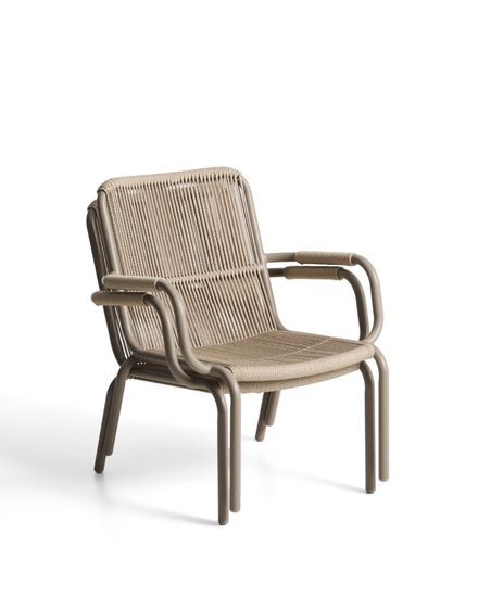 Улчное кресло Salis из алюминия цвета экрю и веревки